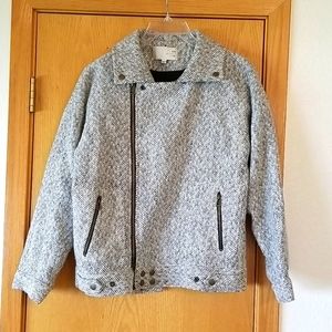 J.O.A. black and white bomber jacket